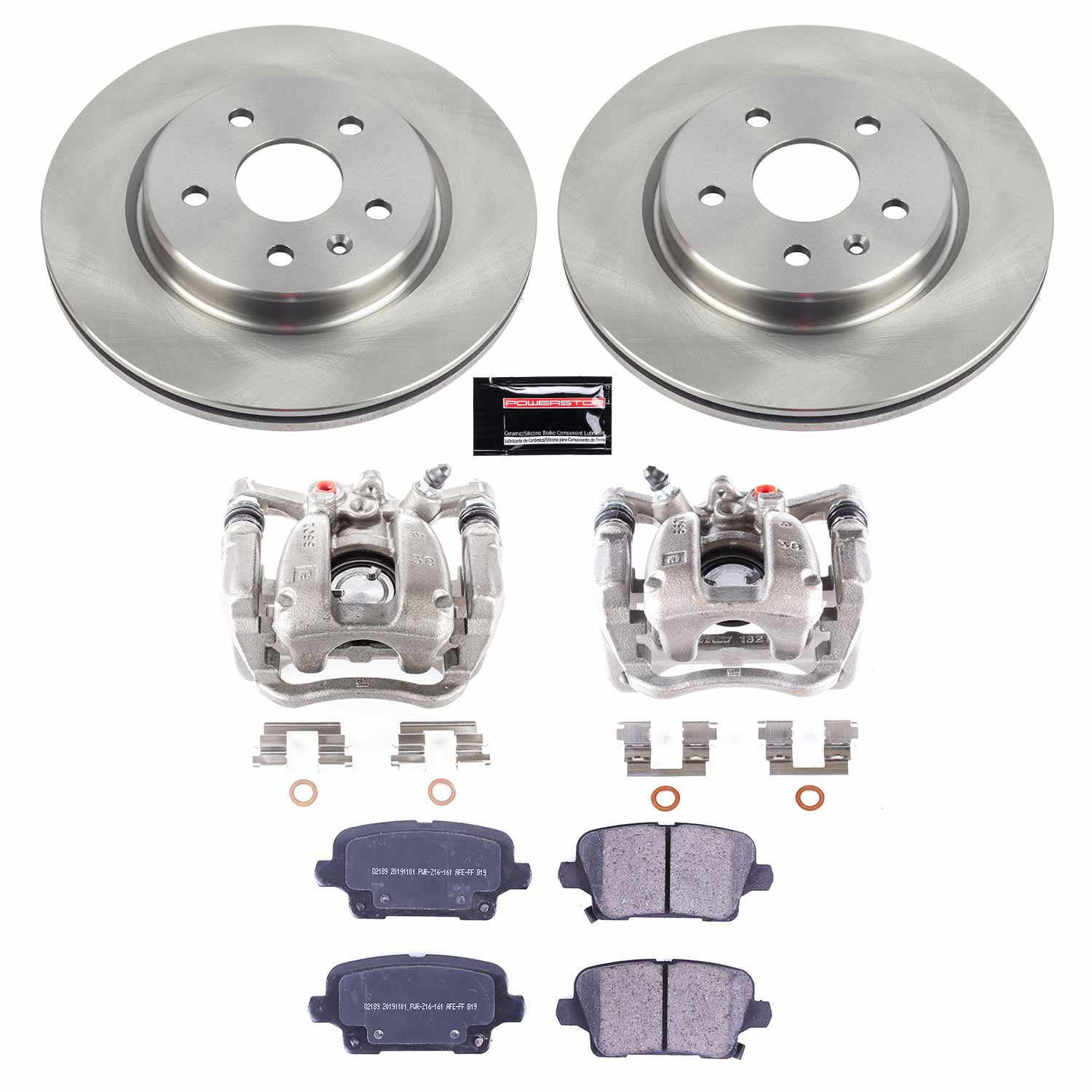 Power Stop KCOE8487 Rear Autospecialty 1-Click OE Replacement Pad And Rotor Kit With Calipers for 2019-2020 Cadillac XT4 4 Wheel Drive product image