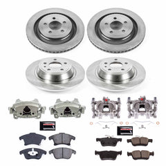 Power Stop KCOE8532 Front And Rear Autospecialty 1-Click OE Replacement Pad And Rotor Kit With Calipers for 2017-2018 Ford Fusion Platinum, Platinum Hybrid, S, S Hybrid, SE, SE Hybrid product image