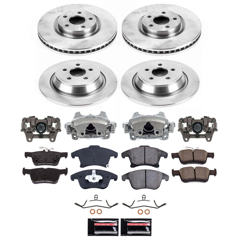 Power Stop KCOE8541A Front And Rear Z17 Evolution Pad And Autospecialty 1-Click OE Replacement Rotor Kit With Calipers for 2019-2020 Ford Ssv Plug-In Hybrid product image