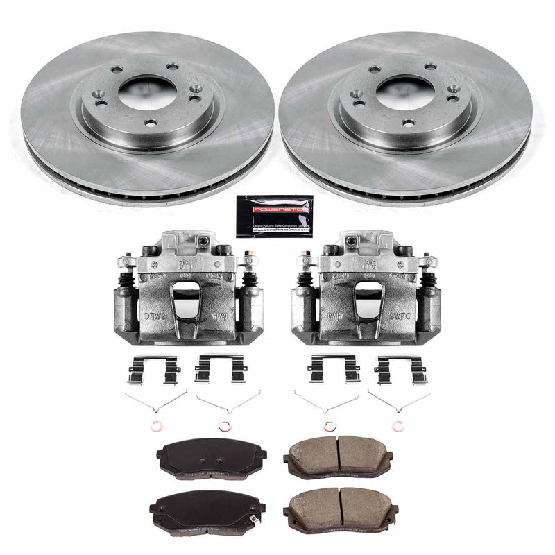 Power Stop KCOE8621 Front Autospecialty 1-Click OE Replacement Pad And Rotor Kit With Calipers for 2017 Kia Optima Hybrid EX, Hybrid Premium, Plug-In Hybrid EX product image