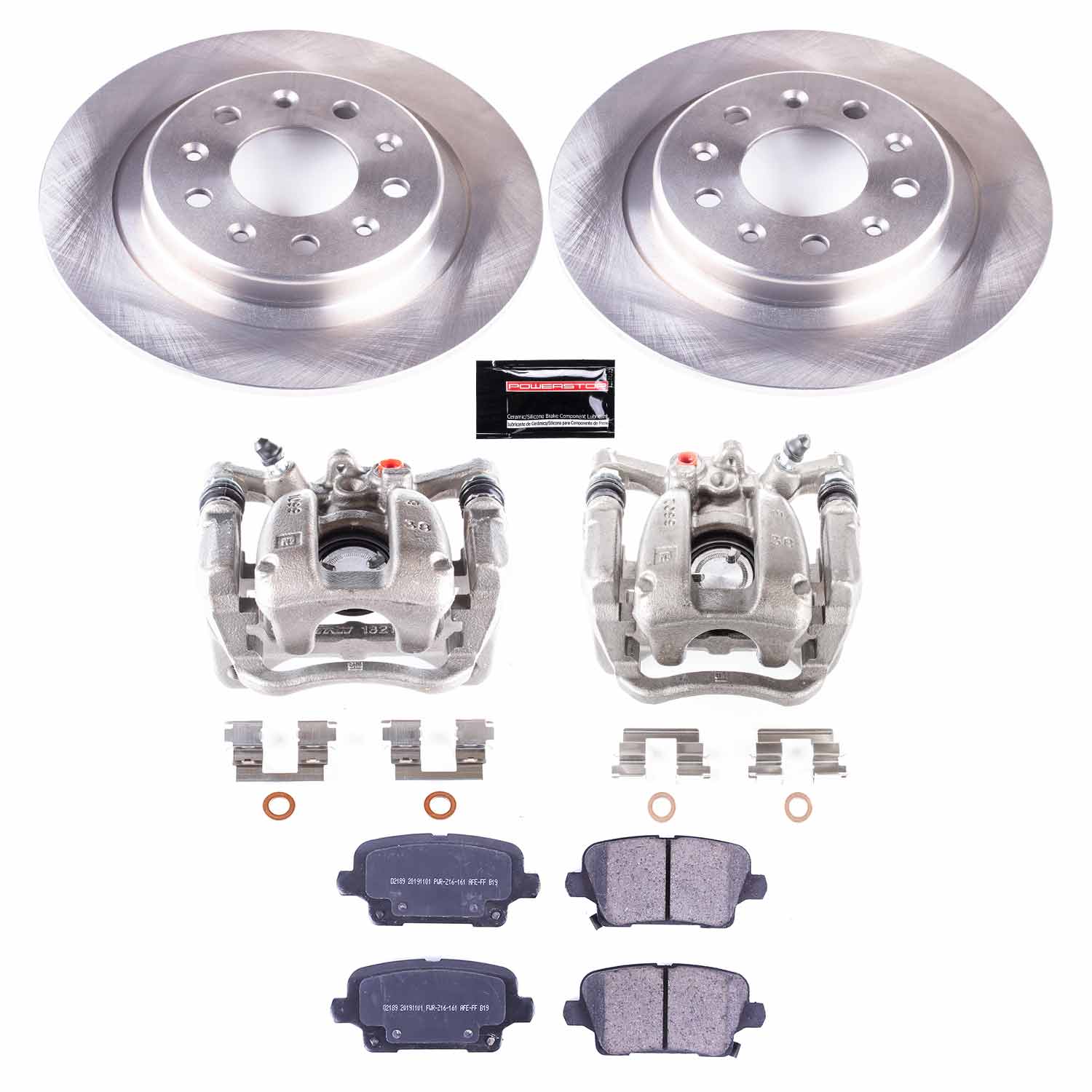 Power Stop KCOE8677 Rear Autospecialty 1-Click OE Replacement Pad And Rotor Kit With Calipers for 2019 Buick Regal Sportback Avenir, Base, Essence, Preferred, Preferred Ii product image