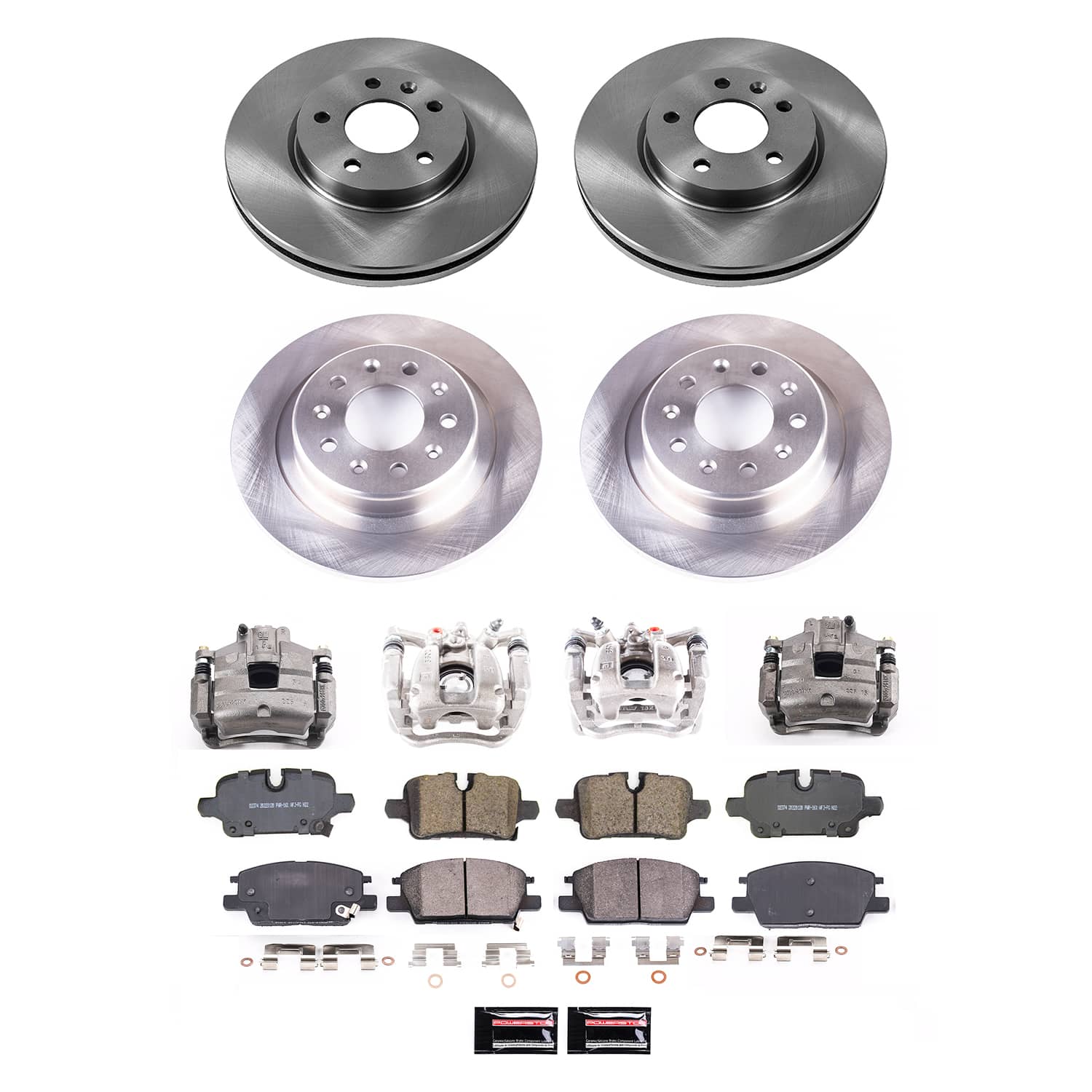 Power Stop KCOE8685 - Front And Rear Autospecialty 1-Click OE Replacement Pad And Rotor Kit With Caliper vehicle fitment brake part