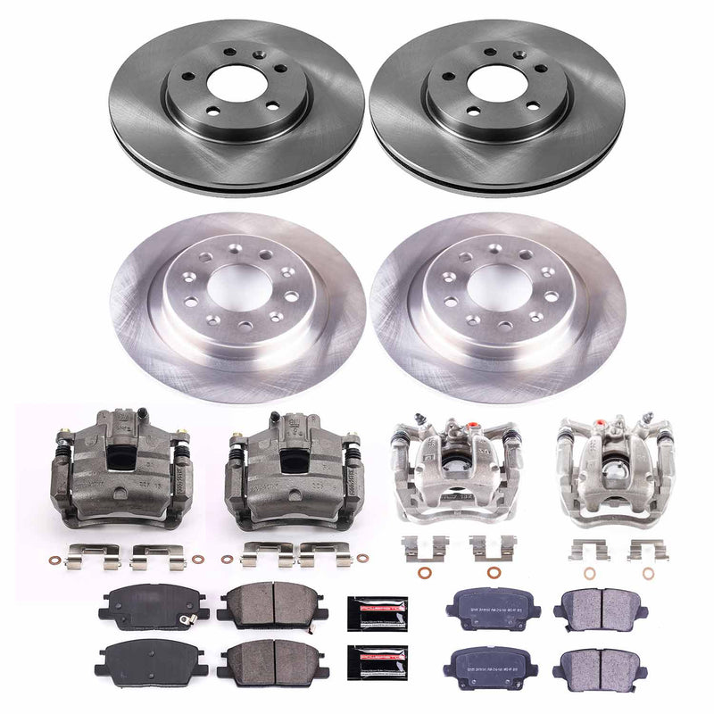 Power Stop KCOE8689 Front And Rear Autospecialty 1-Click OE Replacement Pad And Rotor Kit With Calipers for 2019 Buick Regal Sportback Avenir, Base, Essence, Preferred, Preferred Ii product image