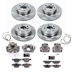 Power Stop KCOE8842A Front And Rear Autospecialty 1-Click OE Replacement Pad And Rotor Kit With Calipers for 2011-2012 BMW 328I Convertible, Station Wagon product image