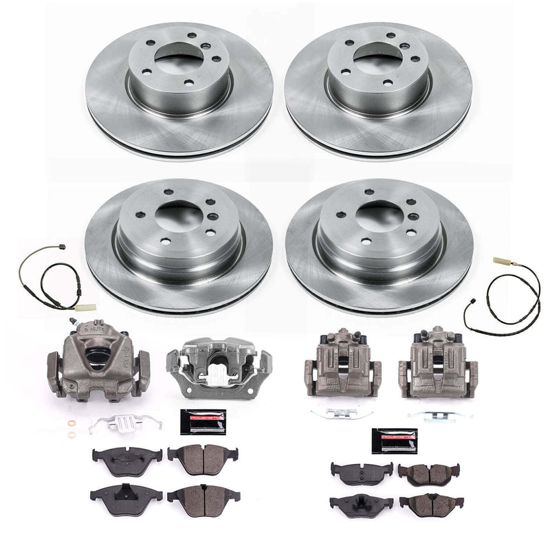 Power Stop KCOE8842A Front And Rear Autospecialty 1-Click OE Replacement Pad And Rotor Kit With Calipers for 2011-2012 BMW 328I Convertible, Station Wagon product image