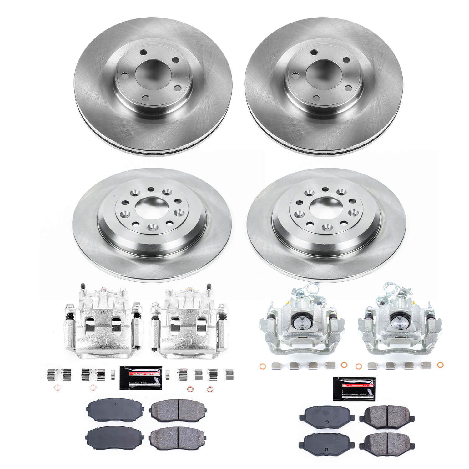 Power Stop KCOE8847 Front And Rear Autospecialty 1-Click OE Replacement Pad And Rotor Kit With Calipers for 2013-2014 Ford Edge product image
