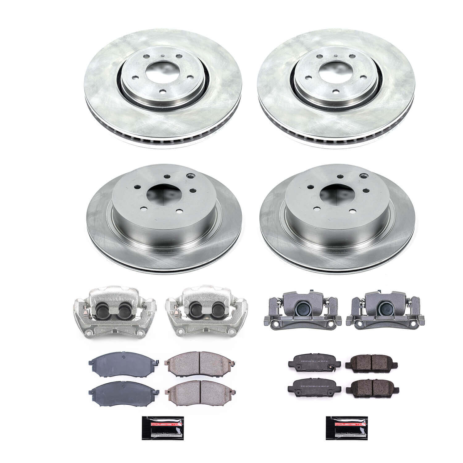 Power Stop KCOE8878 Front And Rear Autospecialty 1-Click OE Replacement Pad And Rotor Kit With Calipers for 2010-2012 Infiniti FX35 product image