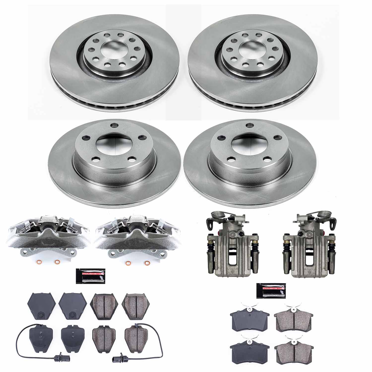 Power Stop KCOE889 Front And Rear Autospecialty 1-Click OE Replacement Pad And Rotor Kit With Calipers for 2001-2005 Audi Allroad Quattro product image