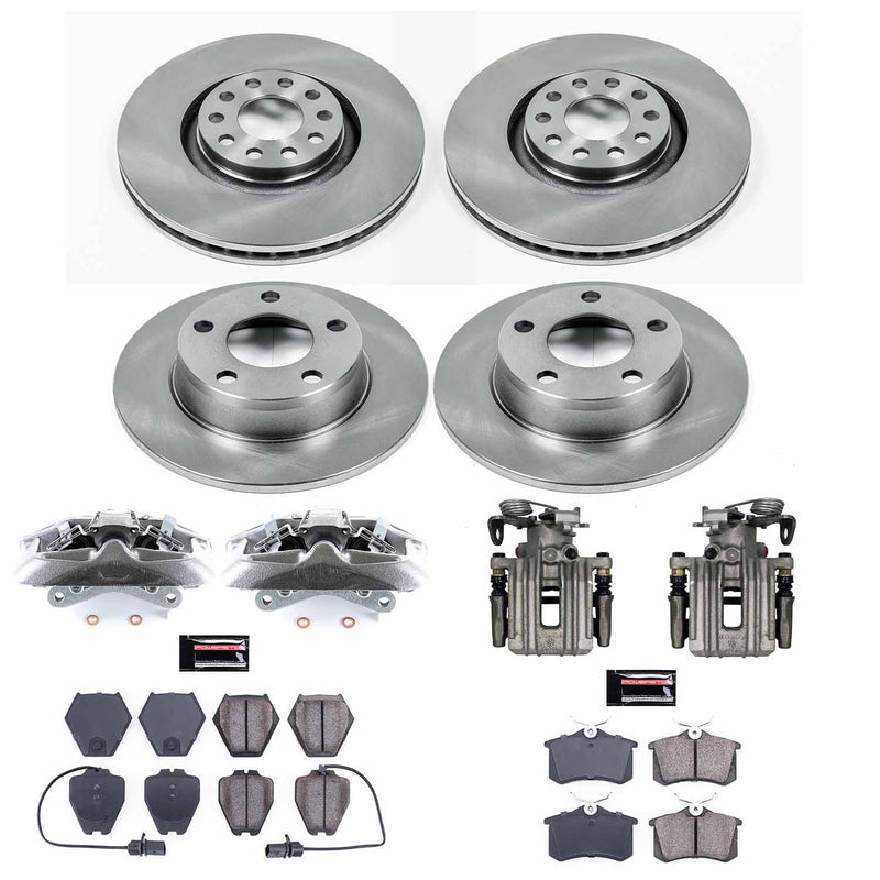 Power Stop KCOE889 Front And Rear Autospecialty 1-Click OE Replacement Pad And Rotor Kit With Calipers for 2001-2005 Audi Allroad Quattro product image