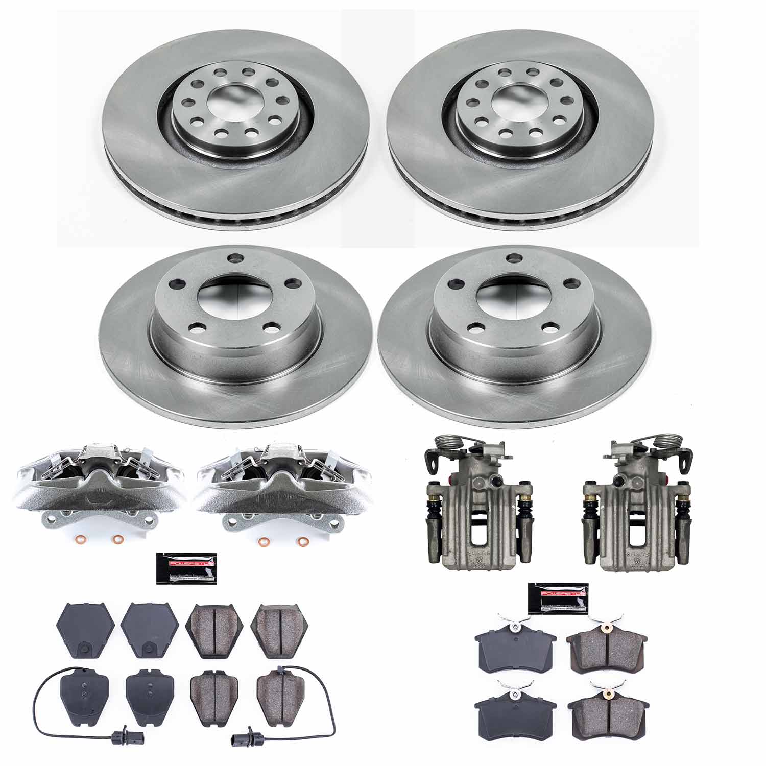Power Stop KCOE890 Front And Rear Autospecialty 1-Click OE Replacement Pad And Rotor Kit With Calipers for 2000 Audi A6 Quattro Sedan (4 Door) product image