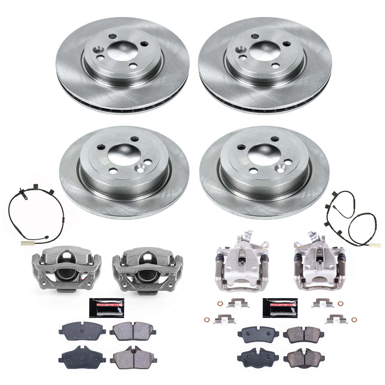 Power Stop KCOE8914 Front And Rear Autospecialty 1-Click OE Replacement Pad And Rotor Kit With Calipers for 2013 MINI Cooper Coupe product image