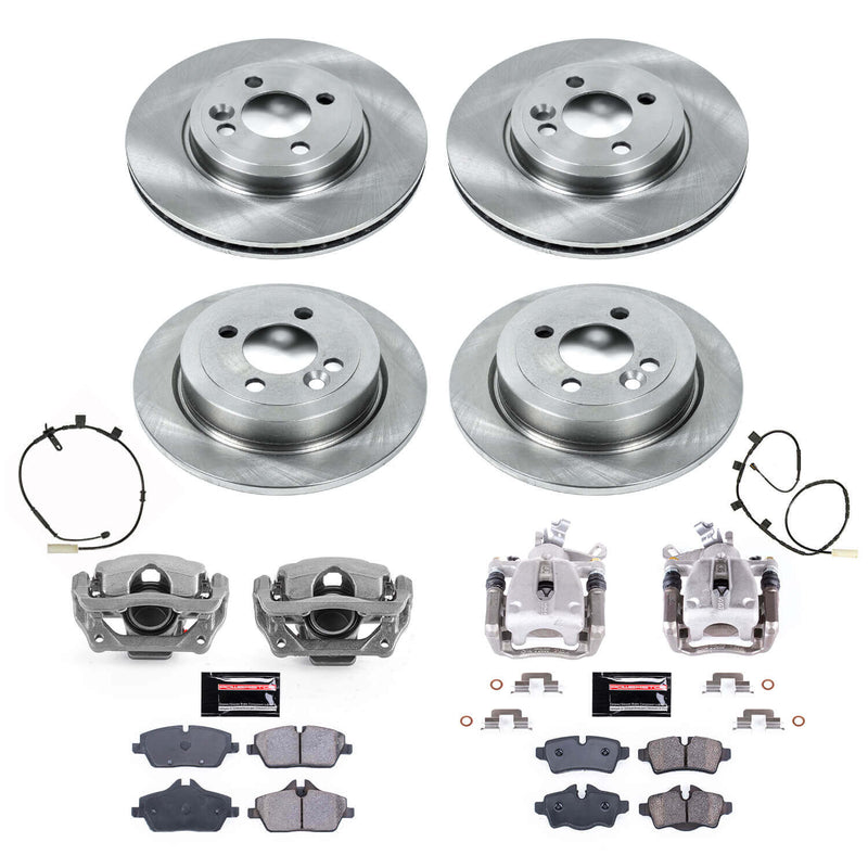 Power Stop KCOE8914 Front And Rear Autospecialty 1-Click OE Replacement Pad And Rotor Kit With Calipers for 2013 MINI Cooper Coupe product image