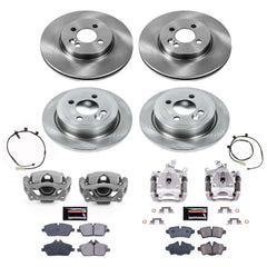 Power Stop KCOE8915 Front And Rear Autospecialty 1-Click OE Replacement Pad And Rotor Kit With Calipers for 2011 MINI Cooper S, S Clubman product image