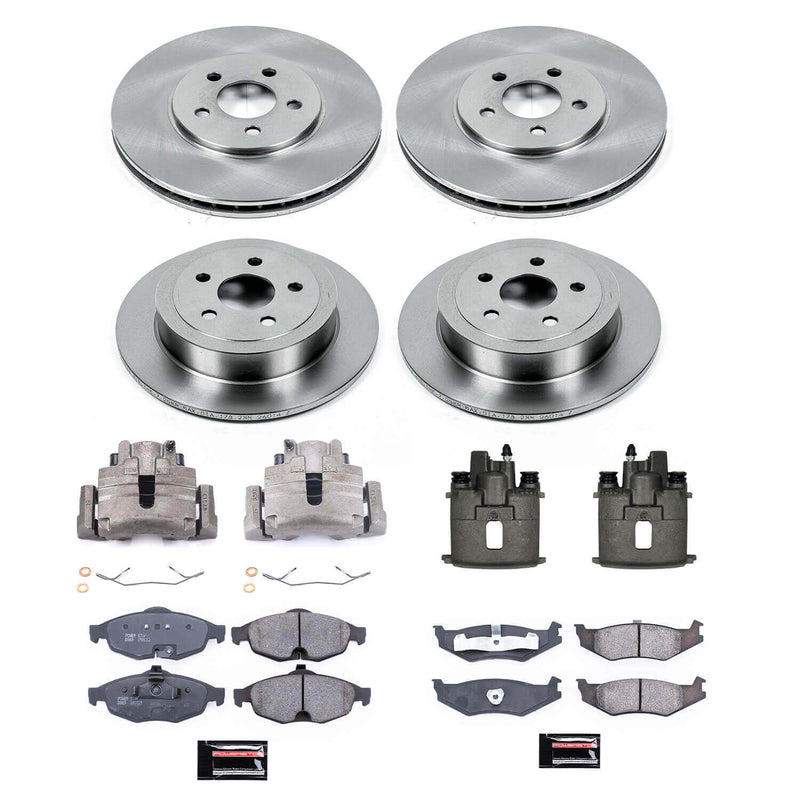Power Stop KCOE8969 Front And Rear Autospecialty 1-Click OE Replacement Pad And Rotor Kit With Calipers for 2001-2002 Dodge Stratus Sedan (4 Door) product image