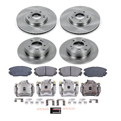 Power Stop KCOE9061 - Front And Rear Z17 Evolution Pad And Autospecialty 1-Click OE Replacement Rotor Kit With Calipers vehicle fitment brake part