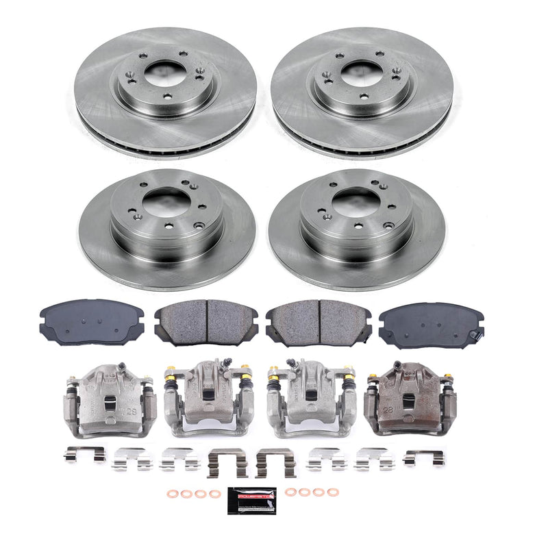 Power Stop KCOE9061 - Front And Rear Z17 Evolution Pad And Autospecialty 1-Click OE Replacement Rotor Kit With Calipers vehicle fitment brake part