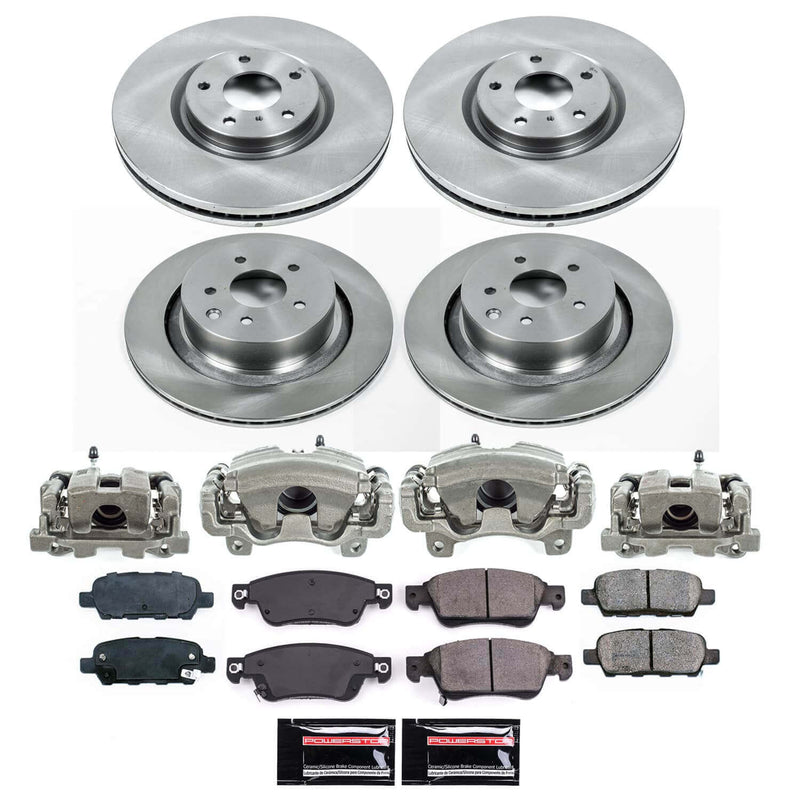 Power Stop KCOE9063 - Front And Rear Z17 Evolution Pad And Autospecialty 1-Click OE Replacement Rotor Kit With Calipers vehicle fitment brake part