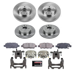 Power Stop KCOE9065 - Front And Rear Z17 Evolution Pad And Autospecialty 1-Click OE Replacement Rotor Kit With Calipers vehicle fitment brake part