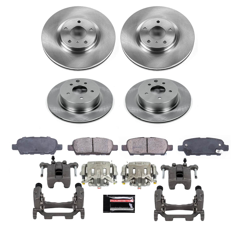 Power Stop KCOE9065 - Front And Rear Z17 Evolution Pad And Autospecialty 1-Click OE Replacement Rotor Kit With Calipers vehicle fitment brake part