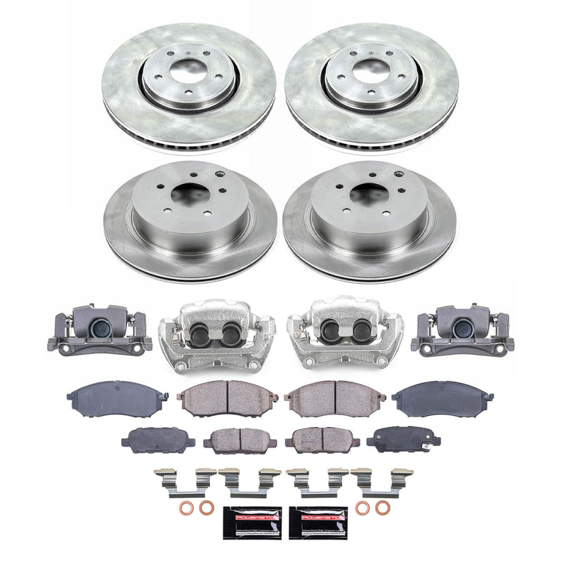 Power Stop KCOE9135 - Front And Rear Z17 Evolution Pad And Autospecialty 1-Click OE Replacement Rotor Kit With Calipers vehicle fitment brake part