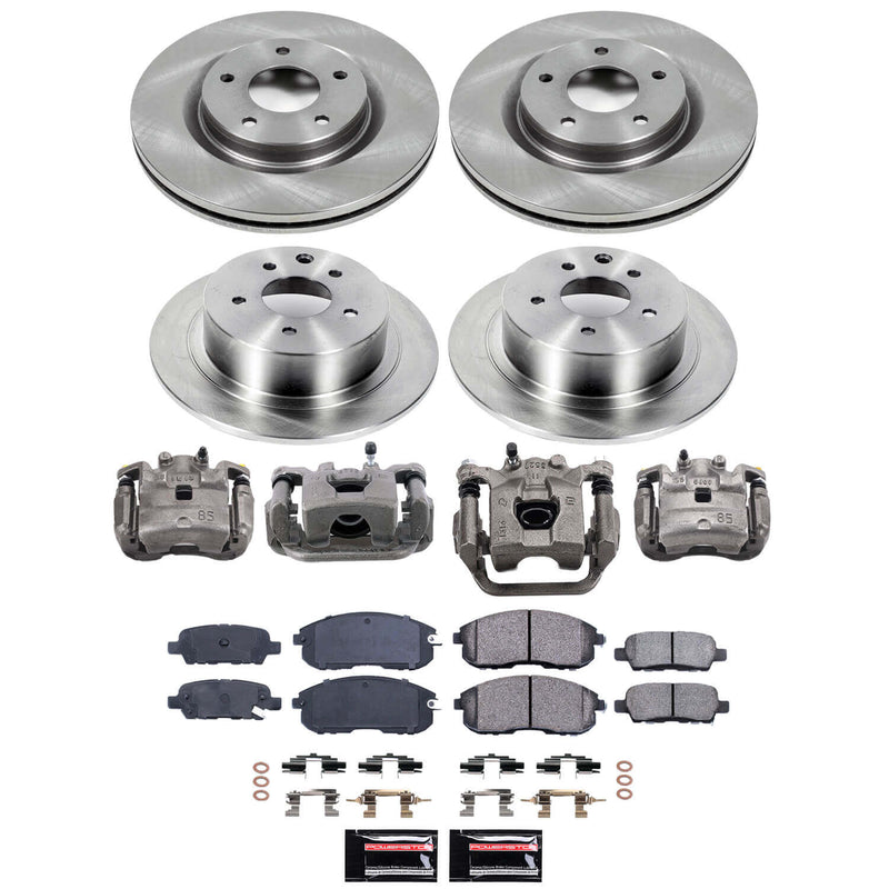 Power Stop KCOE9141 Front And Rear Z17 Evolution Pad And Autospecialty 1-Click OE Replacement Rotor Kit With Calipers for 2011-2013 Nissan Juke - product image