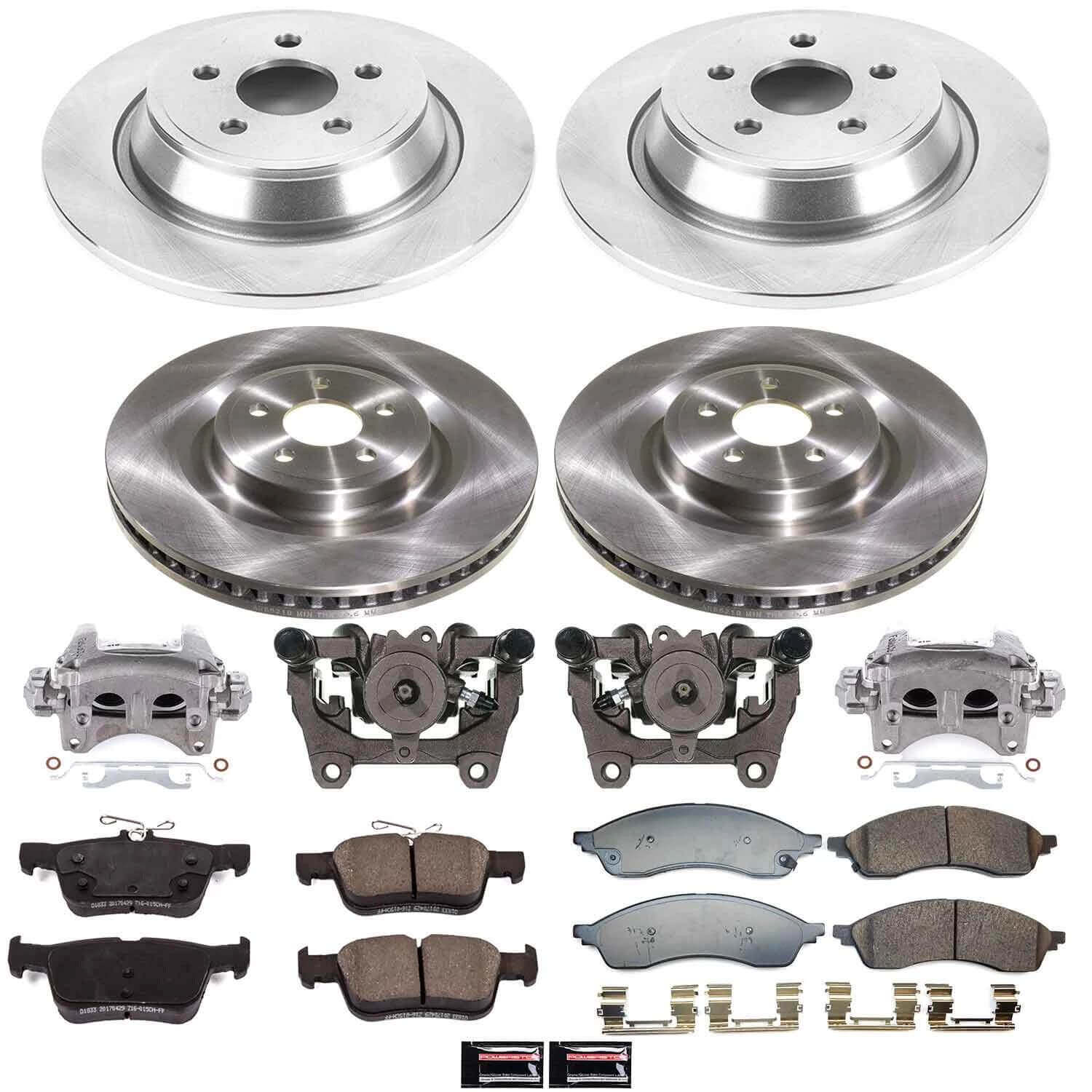 Power Stop KCOE9230 Z17 Evolution Pad And Autospecialty OE Replacement Front And Rear Pad And Rotor Kit With Caliper for 2021 Ford Edge SE, SEL, ST-Line, Titanium All Wheel Drive product image