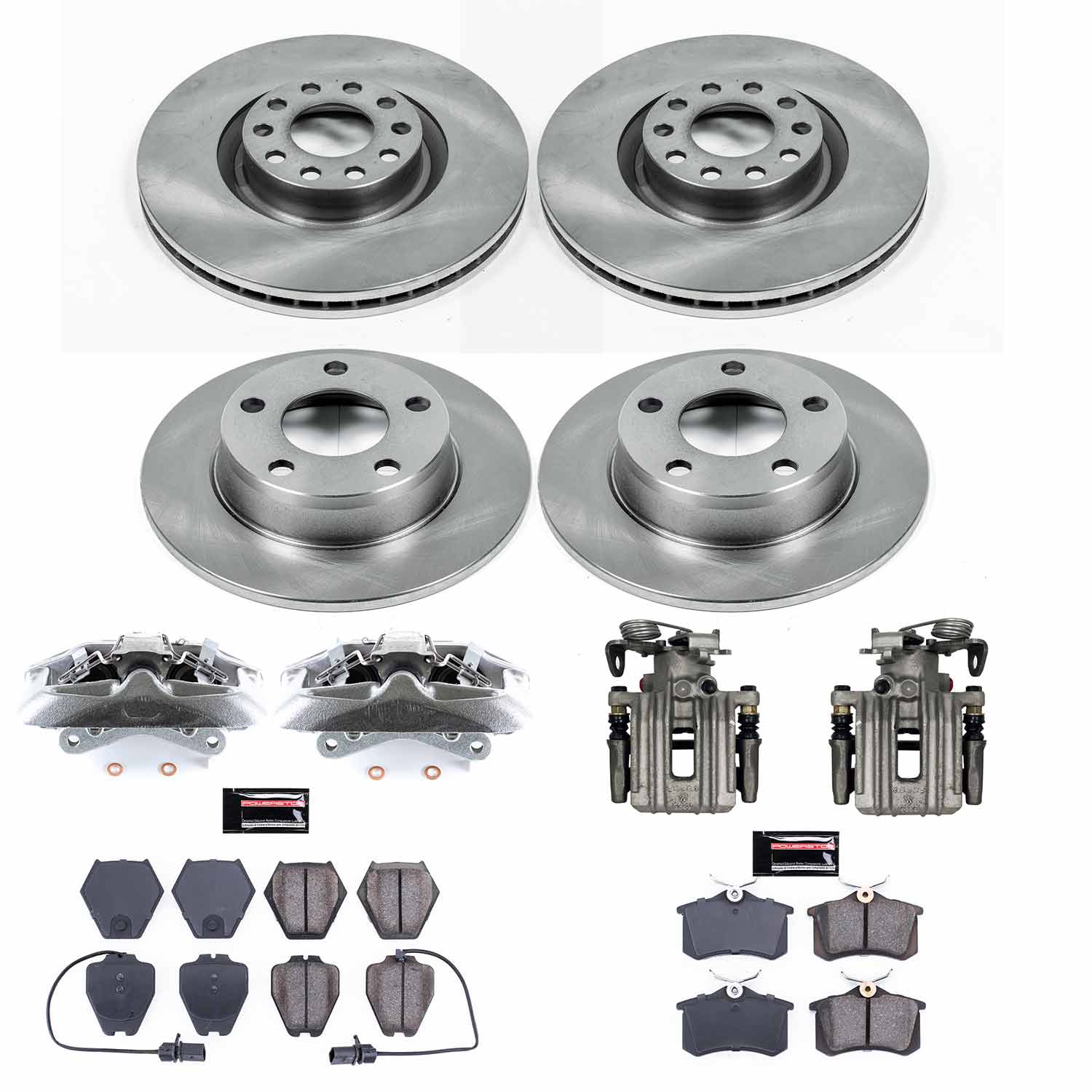 Power Stop KCOE950 Front And Rear Autospecialty 1-Click OE Replacement Pad And Rotor Kit With Calipers for 2002-2004 Audi A6 Quattro product image