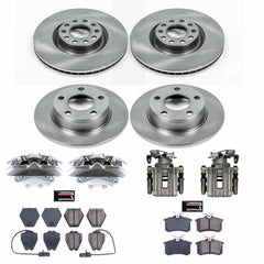 Power Stop KCOE950 Front And Rear Autospecialty 1-Click OE Replacement Pad And Rotor Kit With Calipers for 2002-2004 Audi A6 Quattro product image
