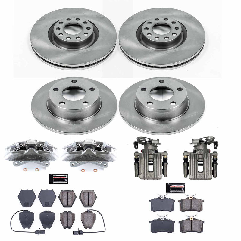 Power Stop KCOE950 Front And Rear Autospecialty 1-Click OE Replacement Pad And Rotor Kit With Calipers for 2002-2004 Audi A6 Quattro product image