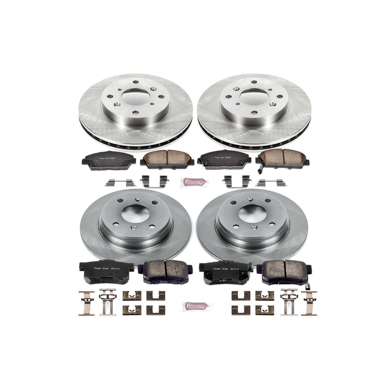 Power Stop KOE1034 Autospecialty - 1-Click Daily Driver Brake Kits (Front And Rear) for 1992-1996 Honda Prelude product image
