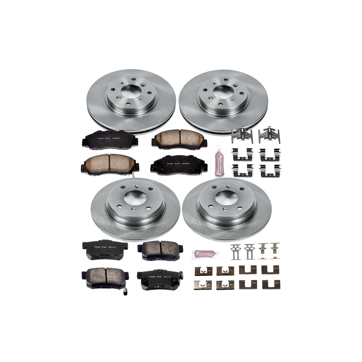 Power Stop KOE1038 Autospecialty - 1-Click Daily Driver Brake Kits (Front And Rear) for 1993-1996 Honda Prelude Vtec product image