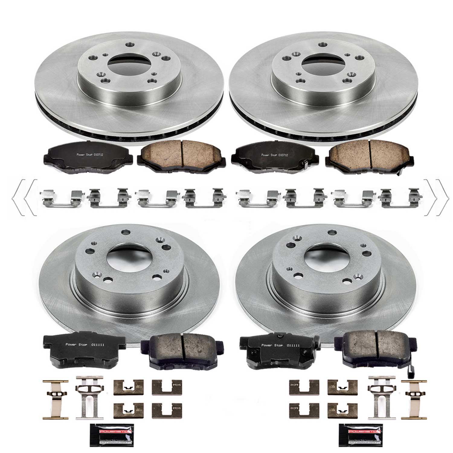 Power Stop KOE1047 Autospecialty - 1-Click Daily Driver Brake Kits (Front And Rear) for 2003-2007 Honda Accord Coupe (2 Door) product image