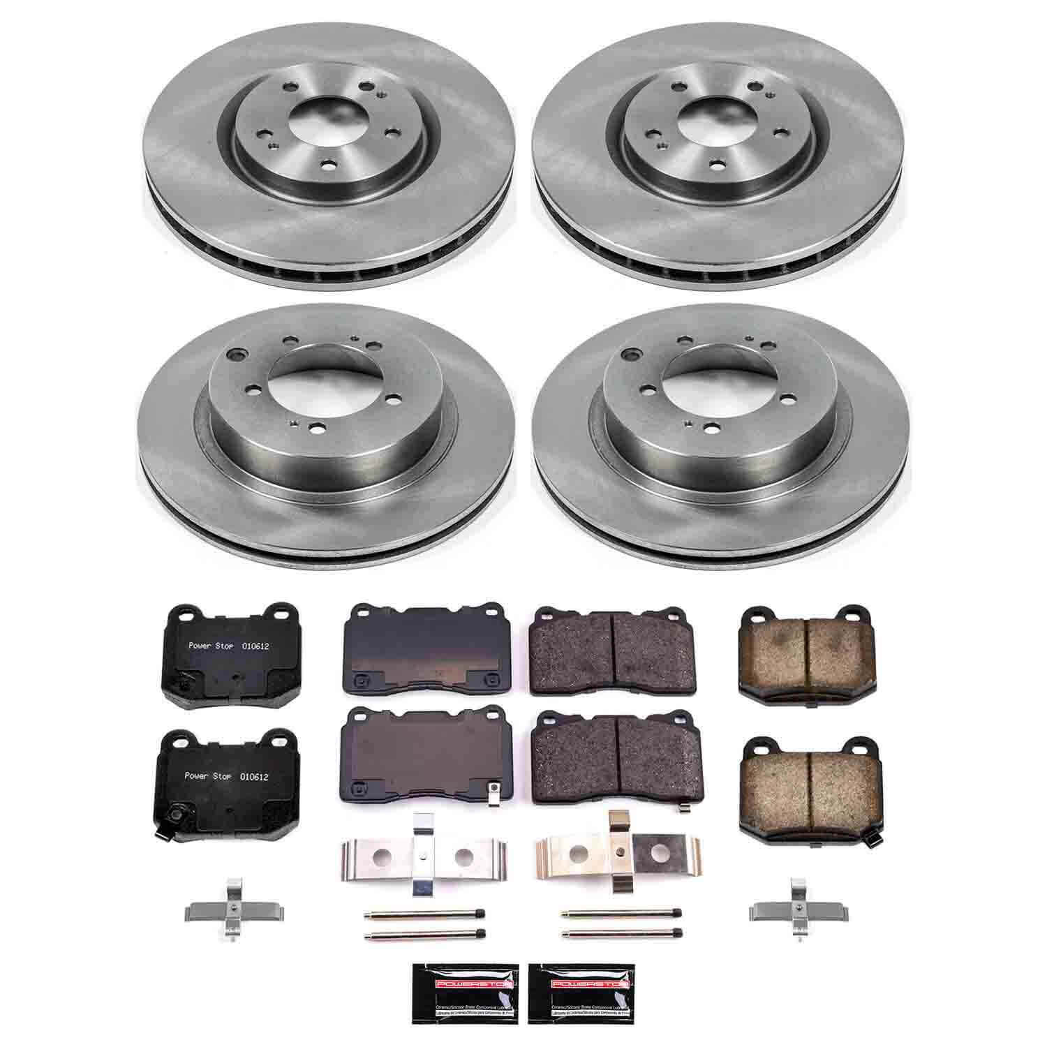 Power Stop KOE108 Autospecialty - 1-Click Daily Driver Brake Kits (Front And Rear) for 2003-2006 Mitsubishi Lancer Evolution product image