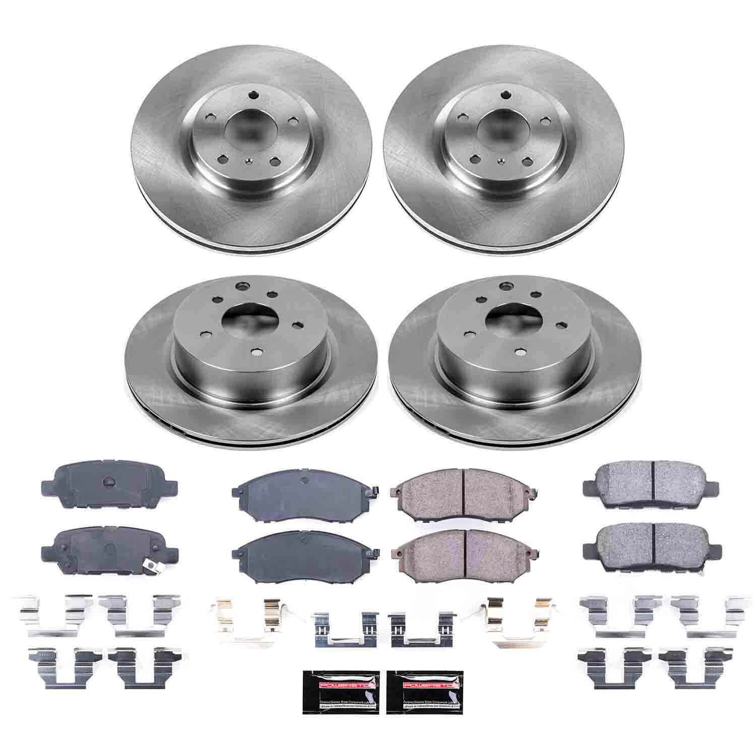 Power Stop KOE114 Autospecialty - 1-Click Daily Driver Brake Kits (Front And Rear) for 2005-2013 INFINITI G25 product image
