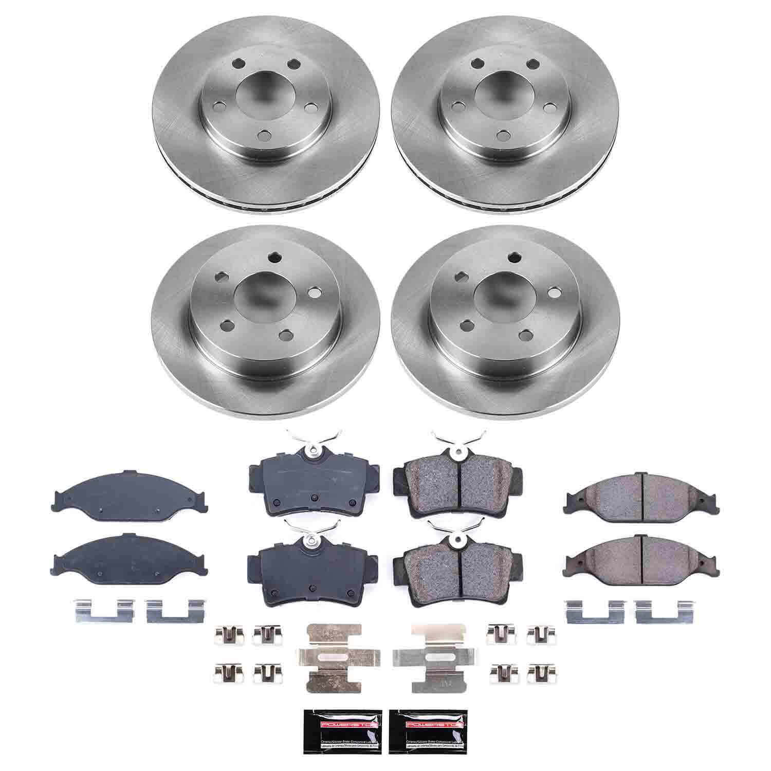 Power Stop KOE1302 Autospecialty - 1-Click Daily Driver Brake Kits (Front And Rear) for 1999-2004 Ford Mustang product image
