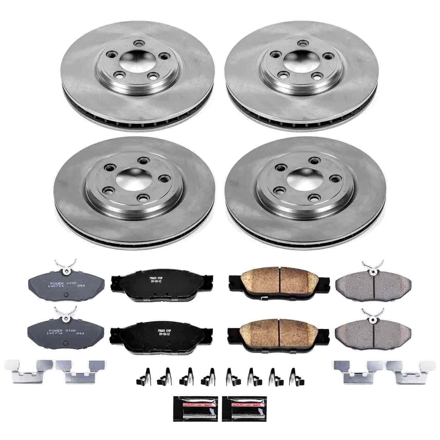 Power Stop KOE1355 Autospecialty - 1-Click Daily Driver Brake Kits (Front And Rear) for 2003-2004 Jaguar S-Type product image