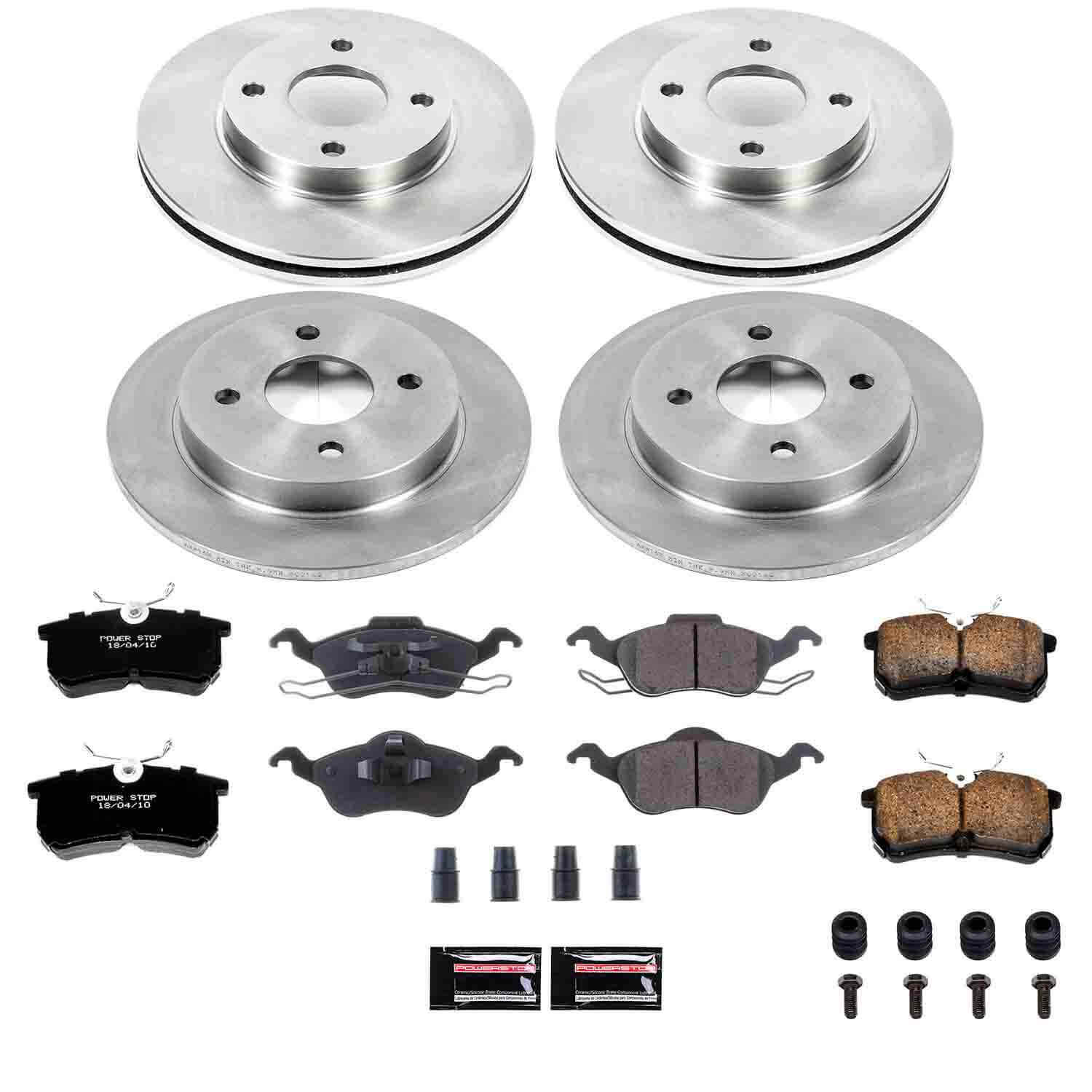 Power Stop KOE1359 Autospecialty - 1-Click Daily Driver Brake Kits (Front And Rear) for 2001-2004 Ford Focus - product image