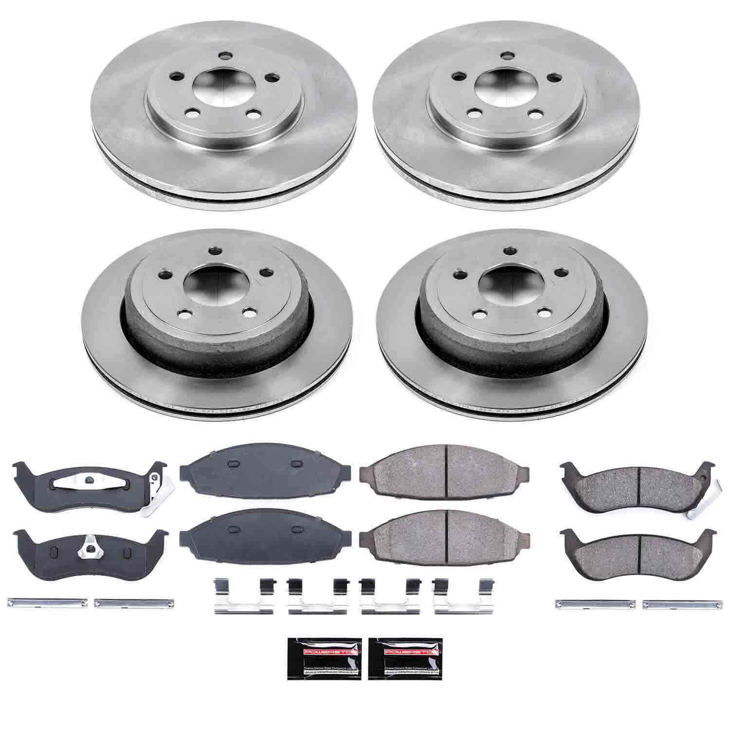 Power Stop KOE1365 Autospecialty - 1-Click Daily Driver Brake Kits (Front And Rear) for 2003-2011 Ford Crown Victoria product image