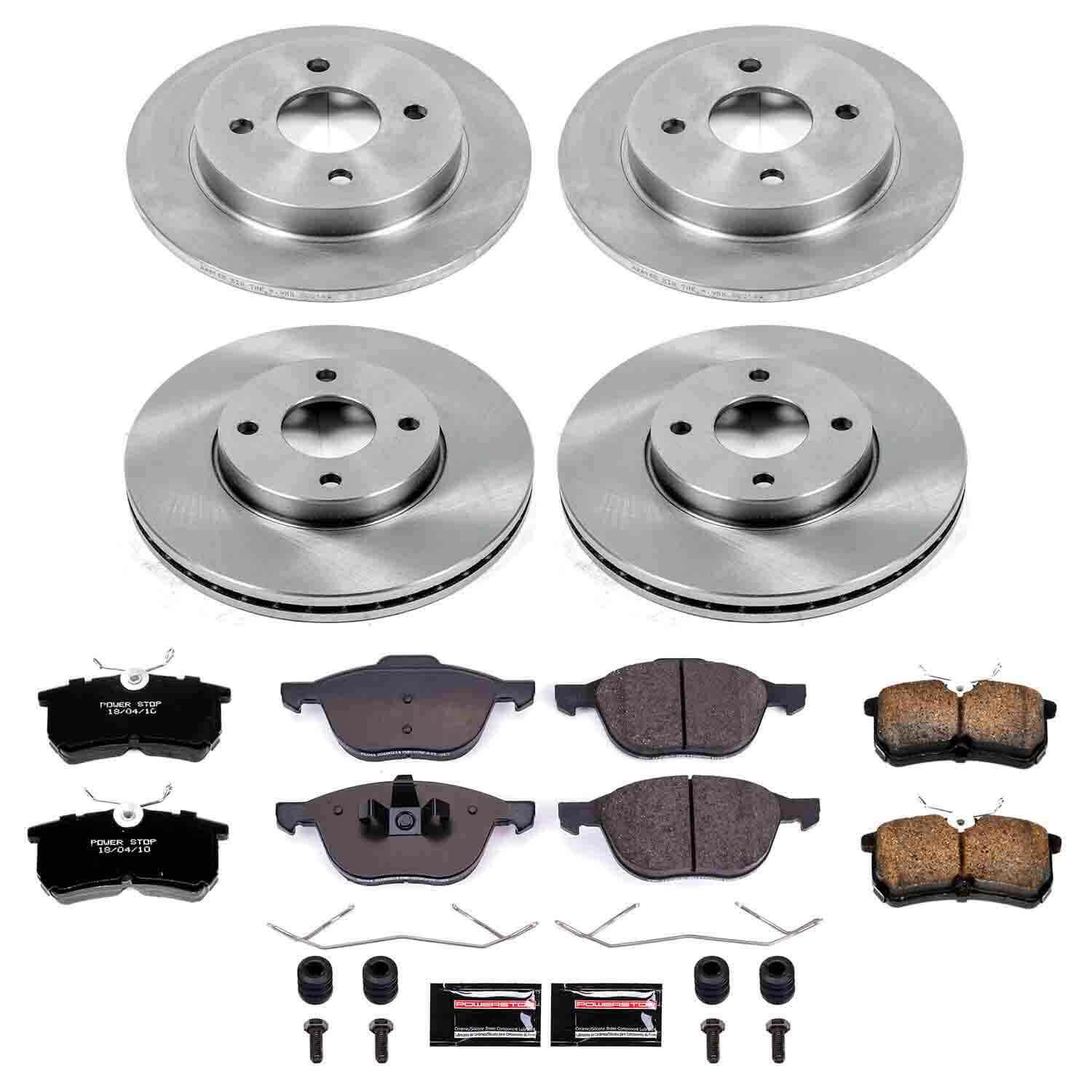 Power Stop KOE1378 Autospecialty - 1-Click Daily Driver Brake Kits (Front And Rear) for 2005-2007 Ford Focus product image