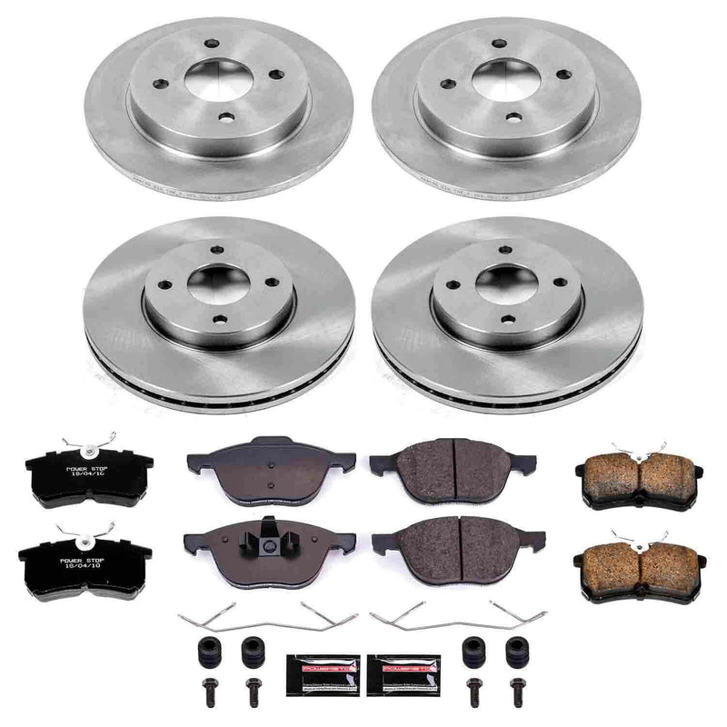 Power Stop KOE1378 Autospecialty - 1-Click Daily Driver Brake Kits (Front And Rear) for 2005-2007 Ford Focus product image
