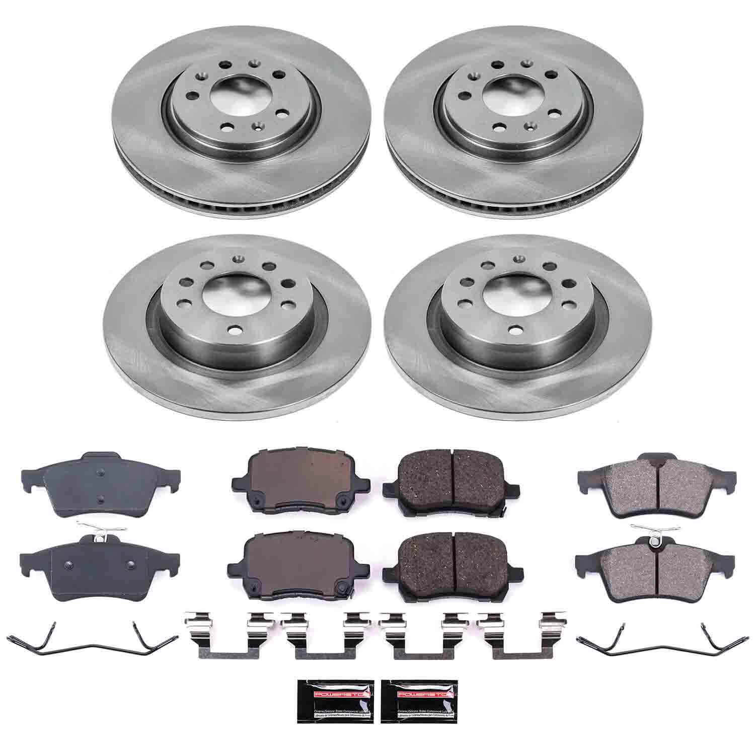 Power Stop KOE1434 Autospecialty - 1-Click Daily Driver Brake Kits (Front And Rear) for 2006-2010 Pontiac Solstice product image