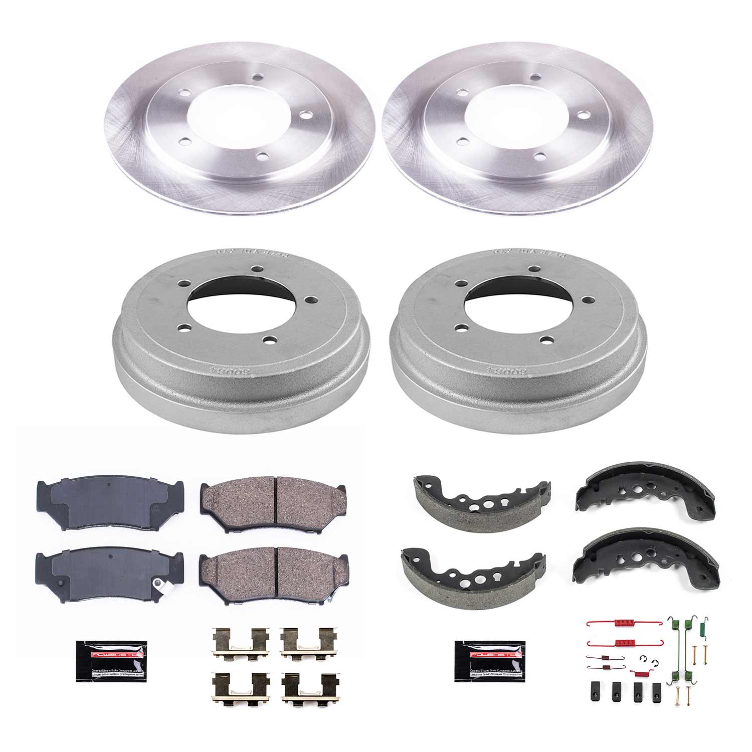 Power Stop KOE15184DK Autospecialty 1-Click Daily Driver Front And Rear Brake Kit With Drum Brakes And Brake Shoes for 2002-2004 Chevrolet Tracker Base, LT, ZR2 product image