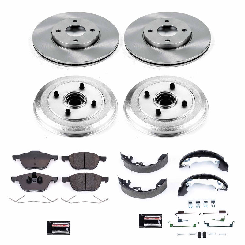 Power Stop KOE15192DK Autospecialty 1-Click Daily Driver Front And Rear Brake Kit With Drum Brakes And Brake Shoes for 2005-2007 Ford Focus product image