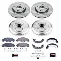 Power Stop KOE15194DK Autospecialty 1-Click Daily Driver Front And Rear Brake Kit With Drum Brakes And Brake Shoes for 2009-2011 Ford Focus S, SE, SEL, Ses Rear Drum product image