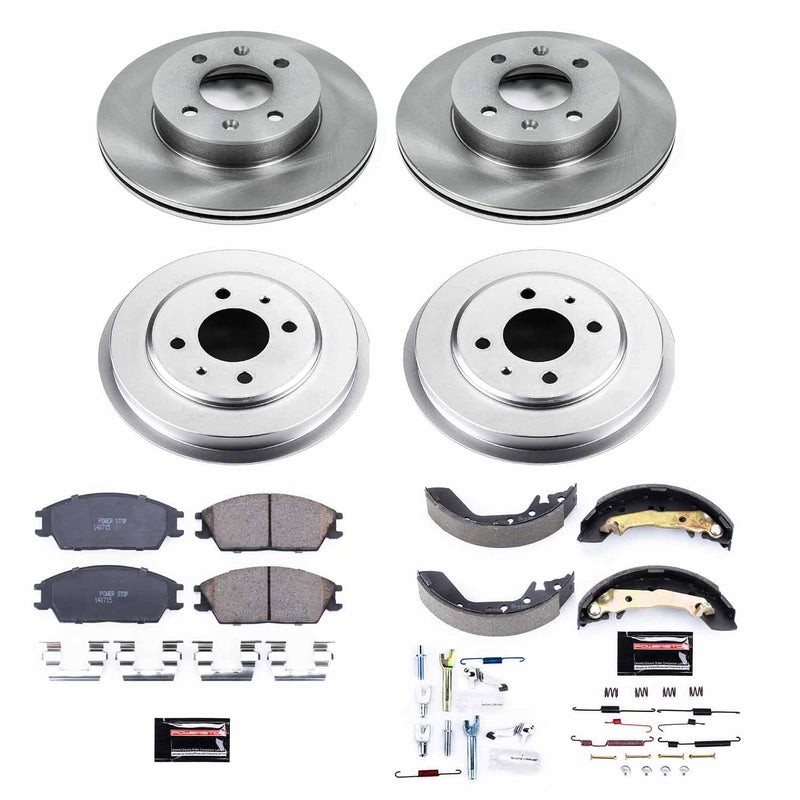 Power Stop KOE15196DK Autospecialty 1-Click Daily Driver Front And Rear Brake Kit With Drum Brakes And Brake Shoes for 2003 Hyundai Accent product image