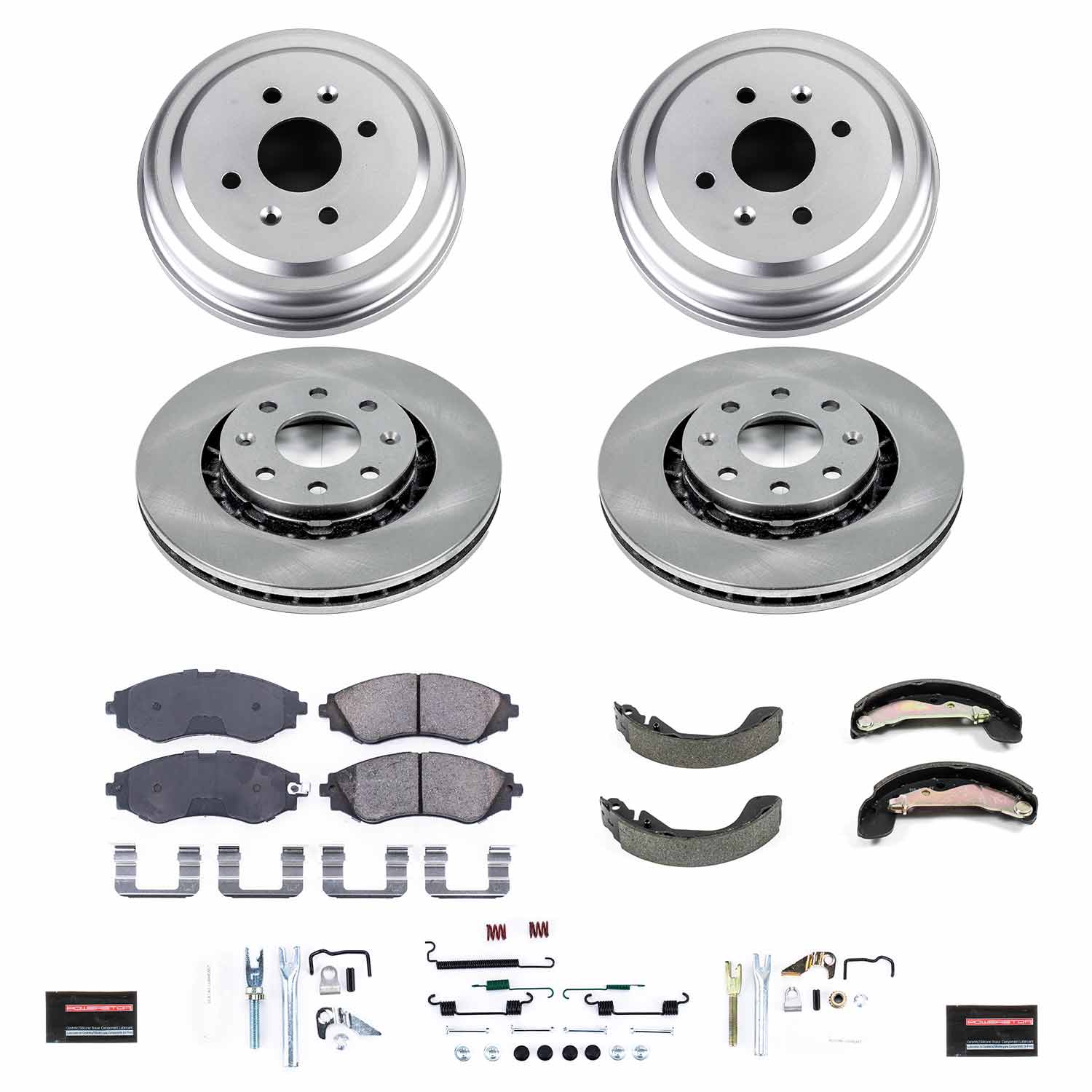 Power Stop KOE15235DK Autospecialty 1-Click Daily Driver Front And Rear Brake Kit With Drum Brakes And Brake Shoes for 2013-2015 Chevrolet Spark product image
