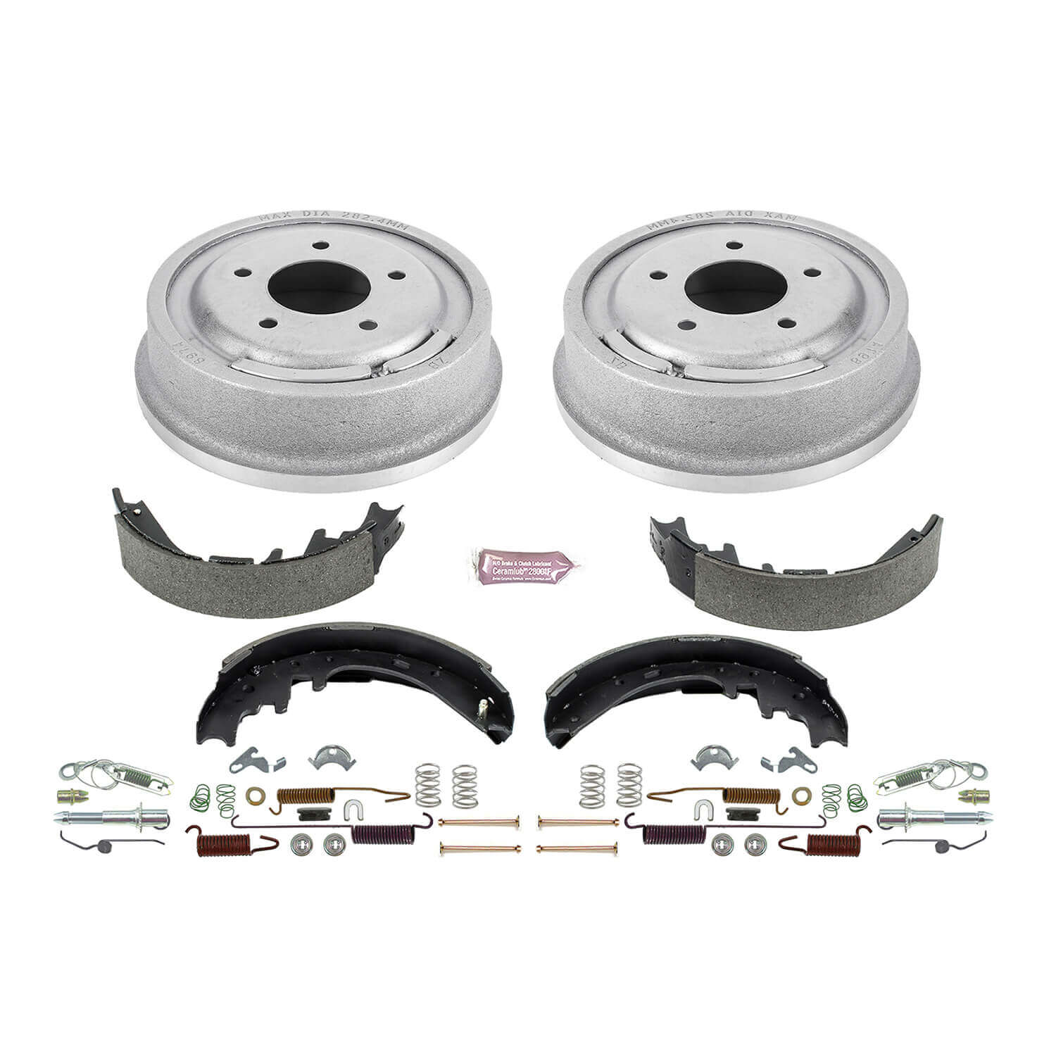 Power Stop KOE15347DK 1-Click Daily Driver Rear Drum And Shoe Kit for 1997-2000 Ford E-150 Econoline product image