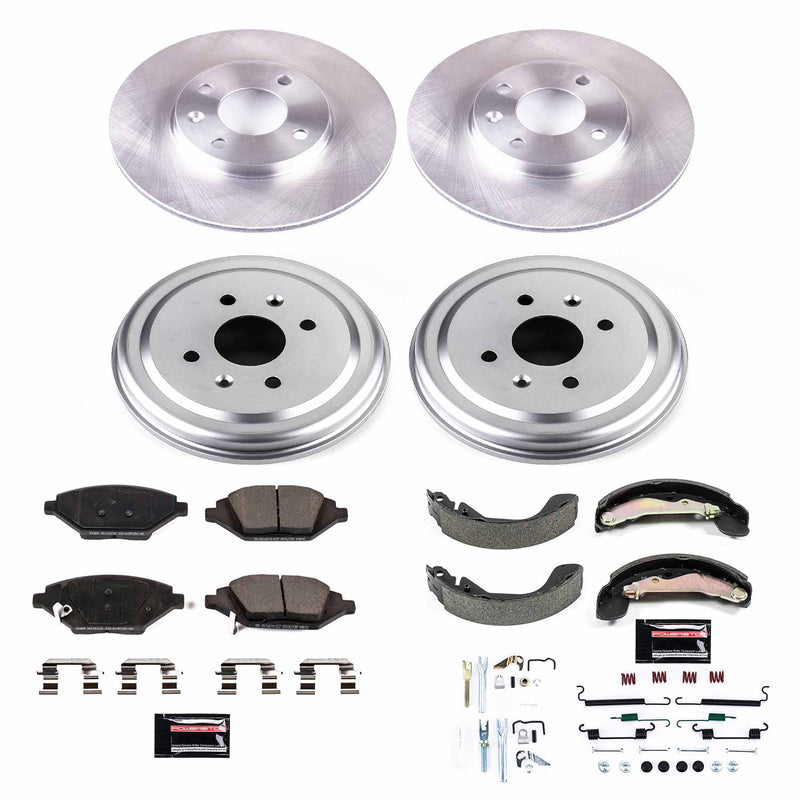 Power Stop KOE15426DK Autospecialty 1-Click Daily Driver Front And Rear Brake Kit With Drum And Brake Shoes for 2016 Chevrolet Spark LS, LT product image