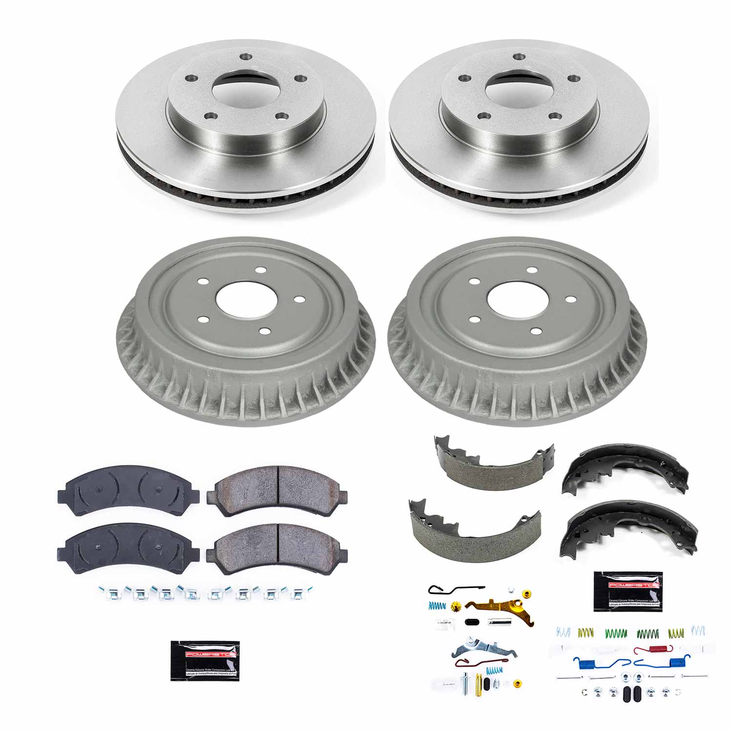 Power Stop KOE15428DK Autospecialty 1-Click Daily Driver Front And Rear Brake Kit With Drum And Brake Shoes for 1998-2003 Chevrolet S10 product image