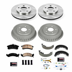 Power Stop KOE15440DK Autospecialty 1-Click Daily Driver Front And Rear Brake Kit With Drum And Brake Shoes for 1993 Chevrolet Camaro Base Rear Drum product image